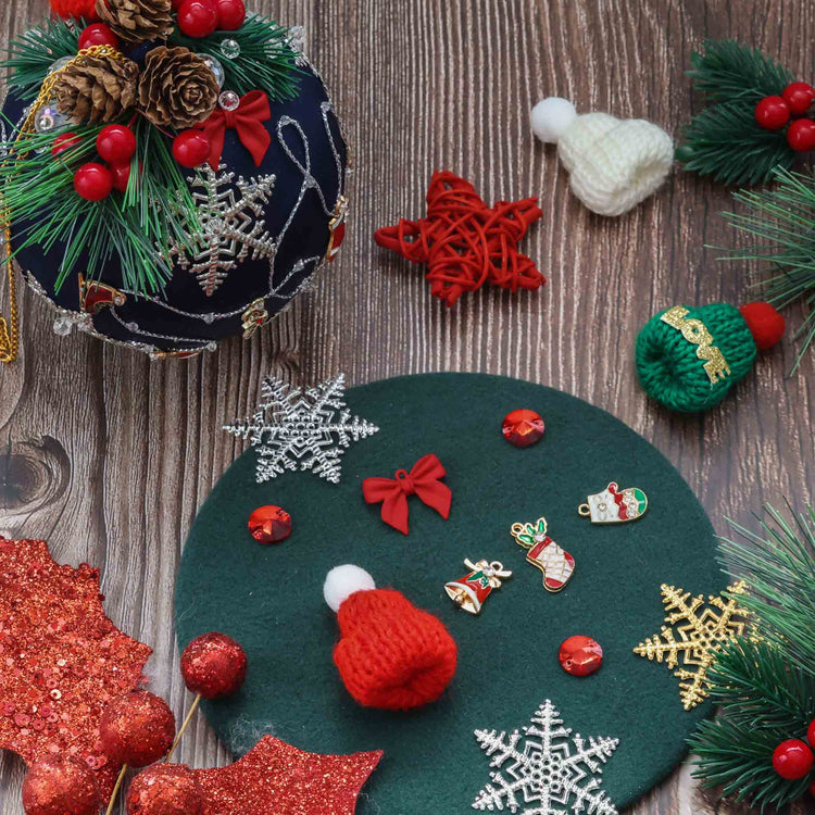 Materials for DIY Christmas Ornament Kit.