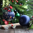 Load image into Gallery viewer, Christmas push pin ornament kit on a wooden surface with a blurred Christmas tree in the background.(Navy)