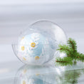 Load image into Gallery viewer, Christmas or Easter Beaded Ornament Ball embellished with flowers, trim, and beads. Handmade. Packaging. (Light Blue).