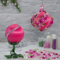 Load image into Gallery viewer, Christmas or Easter Beaded Ornament Ball Kit Project, DIY using pins and embelishments. (Deep Pink).