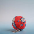 Load image into Gallery viewer, Beaded red satin ornament. (Crimson)