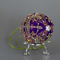 Load image into Gallery viewer, Misbah satin ornament kit Easter Egg Faberge push pin DIY bottom detail. (Indigo)