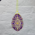 Load image into Gallery viewer, Misbah satin ornament kit Easter Egg Faberge push pin DIY front. (Indigo)