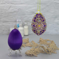 Load image into Gallery viewer, Misbah satin ornament kit Easter Egg Faberge push pin DIY. (Indigo)
