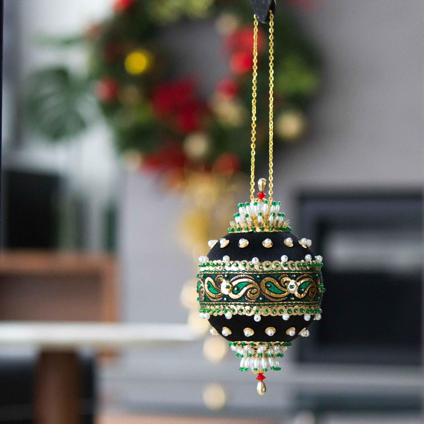 Satin Ornament Distasio Handmade Sequin Vintage side