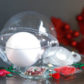 Load image into Gallery viewer, White satin ball and packets of beads, miniature roses, red tassel, with a clear storage container. (White)
