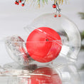Load image into Gallery viewer, DIY Zima Ornament Kit includes: clear plastic container with satin ball, and push pin kit materials in a small clear bag on a white background. (Red)