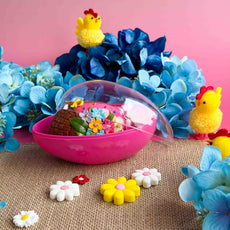 Pink Easter egg in a storage container.  (Medium Pink)