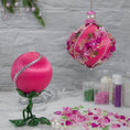 Load image into Gallery viewer, Christmas or Easter Beaded Ornament Ball Kit Project, DIY using pins and embelishments. (Deep Pink).
