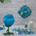 Load image into Gallery viewer, Christmas or Easter Beaded Satin Ornament Ball Kit Project, DIY using pins and embellishments. (Sky Blue).
