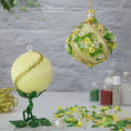 Load image into Gallery viewer, Christmas or Easter Beaded Ornament Ball Kit Project, DIY using pins and embelishments. (Light Yellow).
