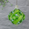 Load image into Gallery viewer, Christmas Sequin Satin Ornament Push Pin Kit for adults DIY Vintage Garland lime green front
