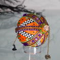 Load image into Gallery viewer, Halloween15_Holiday_Satin_Ornament_top_detail_orange
