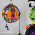 Load image into Gallery viewer, Handmade Beaded  Halloween Ornament #1 Orange Satin Ball
