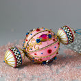 Load image into Gallery viewer, Christmas  handmade Beaded Satin Ornament with large glass rhinestones. (Light Pink).
