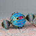 Load image into Gallery viewer, Handmade Christmas  Beaded Satin Ornament sparkly and fun. (Sky Blue).
