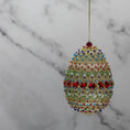 Load image into Gallery viewer, Handmade Easter Egg Ornament Golden Crochet
