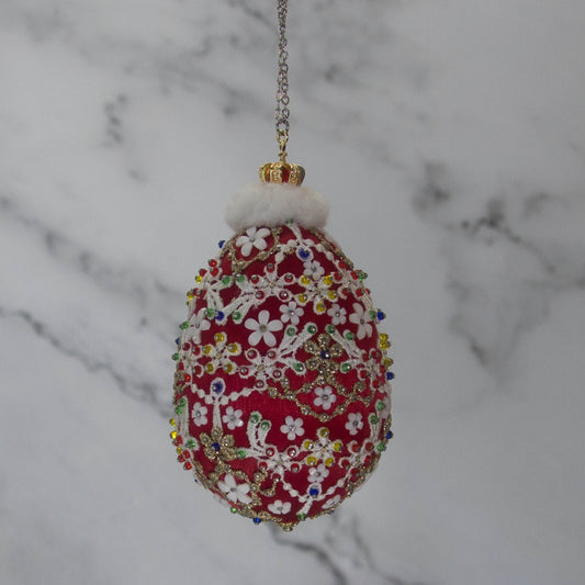 Handmade Beaded Holiday Ornament Cap of Monomakh