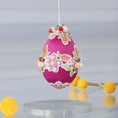 Load image into Gallery viewer, Handmade Easter Egg Beaded Ornament Vintage Doily

