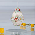 Load image into Gallery viewer, Handmade Easter Egg Beaded Ornament Vintage Doily
