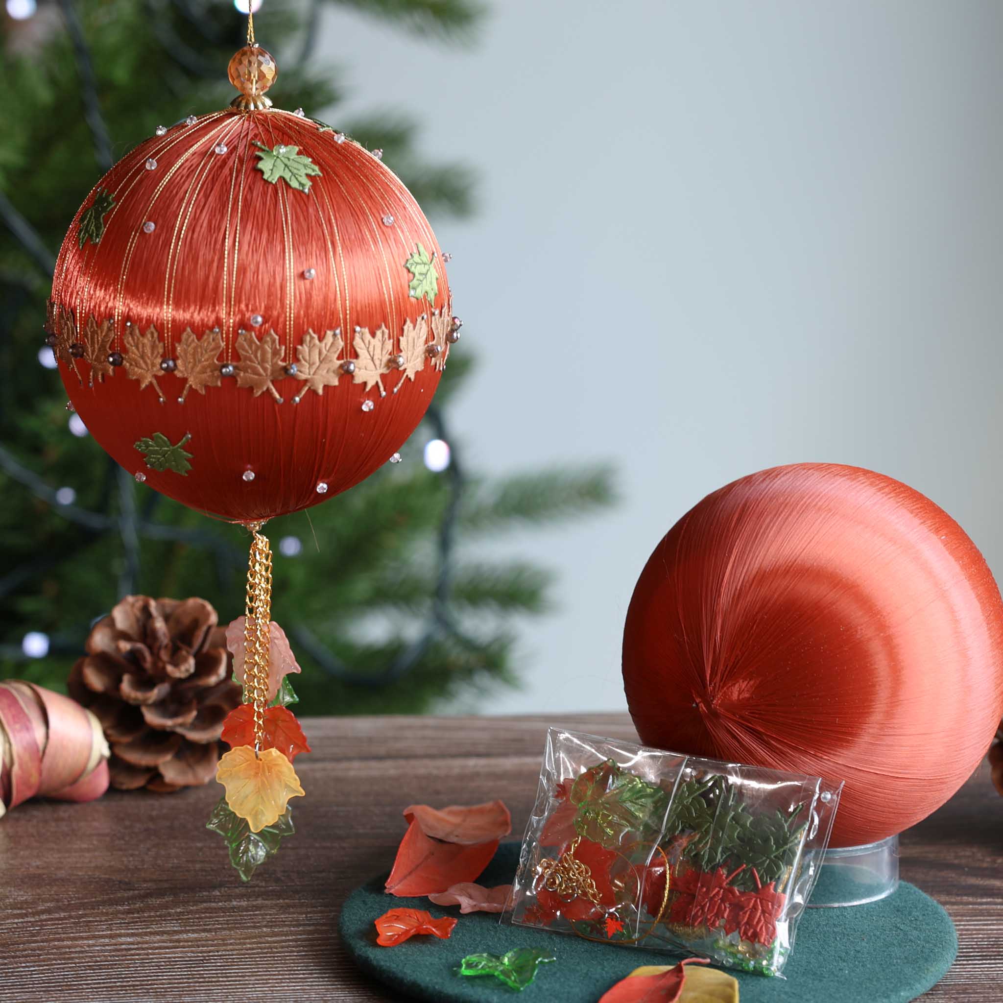 Thanksgiving ornament kit in rust color.