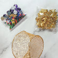Load image into Gallery viewer, Quam Beaded Ornament Kit - Materials needed to complete 1 hour project: seed beads, gold metal stampings, purple rhinestones. . (Black)
