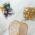 Load image into Gallery viewer, Quam Beaded Ornament Kit - Materials needed to complete the Beginner-Friendly project: beads, metal stampings. (Dark Slate Blue)
