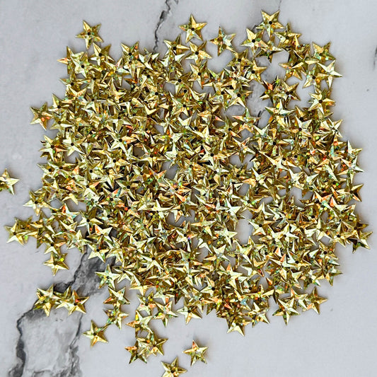 Ornament Paillette, Sequins Beads, Star, Gold, 10x10mm, 5g, 350 pieces