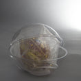 Load image into Gallery viewer, Handmade Christmas Beaded Ornament Ornament Uliger wrapped in organza and packed in a round clear container for storing. (Maroon).

