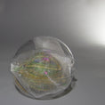 Load image into Gallery viewer, Packaging for Christmas Beaded Ornament Ball embellished with glass rhinestones, gold braided trim, and crystal beads.  (Olive).
