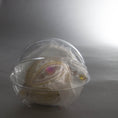 Load image into Gallery viewer, Handmade Christmas Beaded Ornament Ornament Uliger wrapped in organza and packed in a round clear container for storing. (White).
