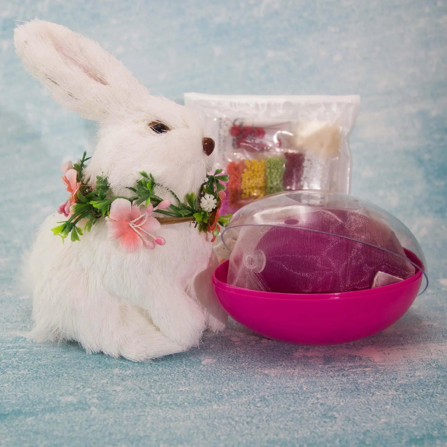 Vintage Doily  from Whim5seasons is a festive push pin Easter Egg Ornament packed well in a container with a clear top. (Purple) 