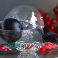 Load image into Gallery viewer, White satin ball and packets of beads, miniature roses, red tassel, with a clear storage container. (Black).
