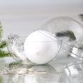 Load image into Gallery viewer, Christmas Push Pin Ornament Kit New Year Star in a clear plastic packaging includes a white satin ball, and a bag with star sequins, pictured with a holiday branch.  (White)
