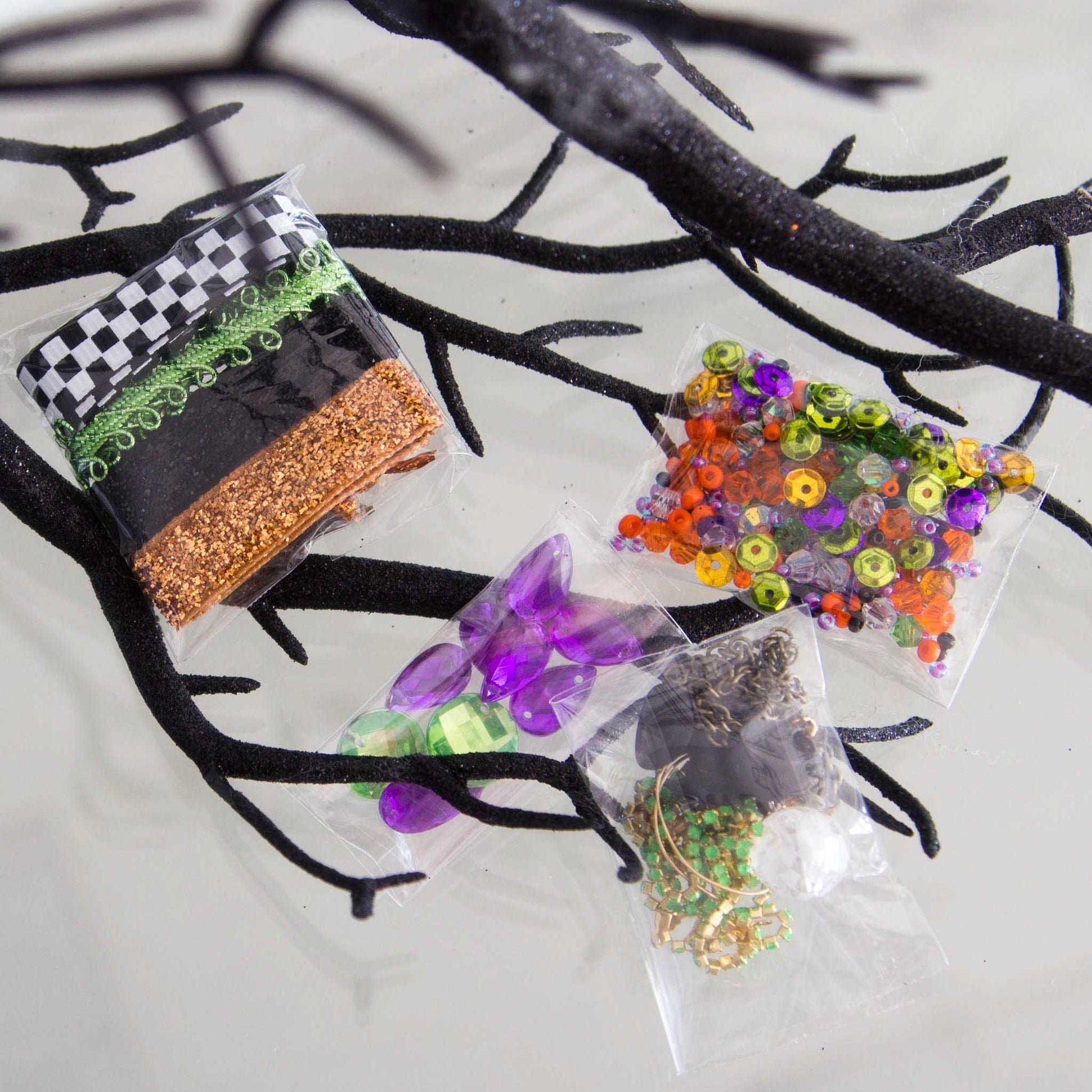 FDIY kits for Halloween ornament  by Whim5seasons embellished includes rhinestones, troms, chains, sequins, and beads. (Indigo)