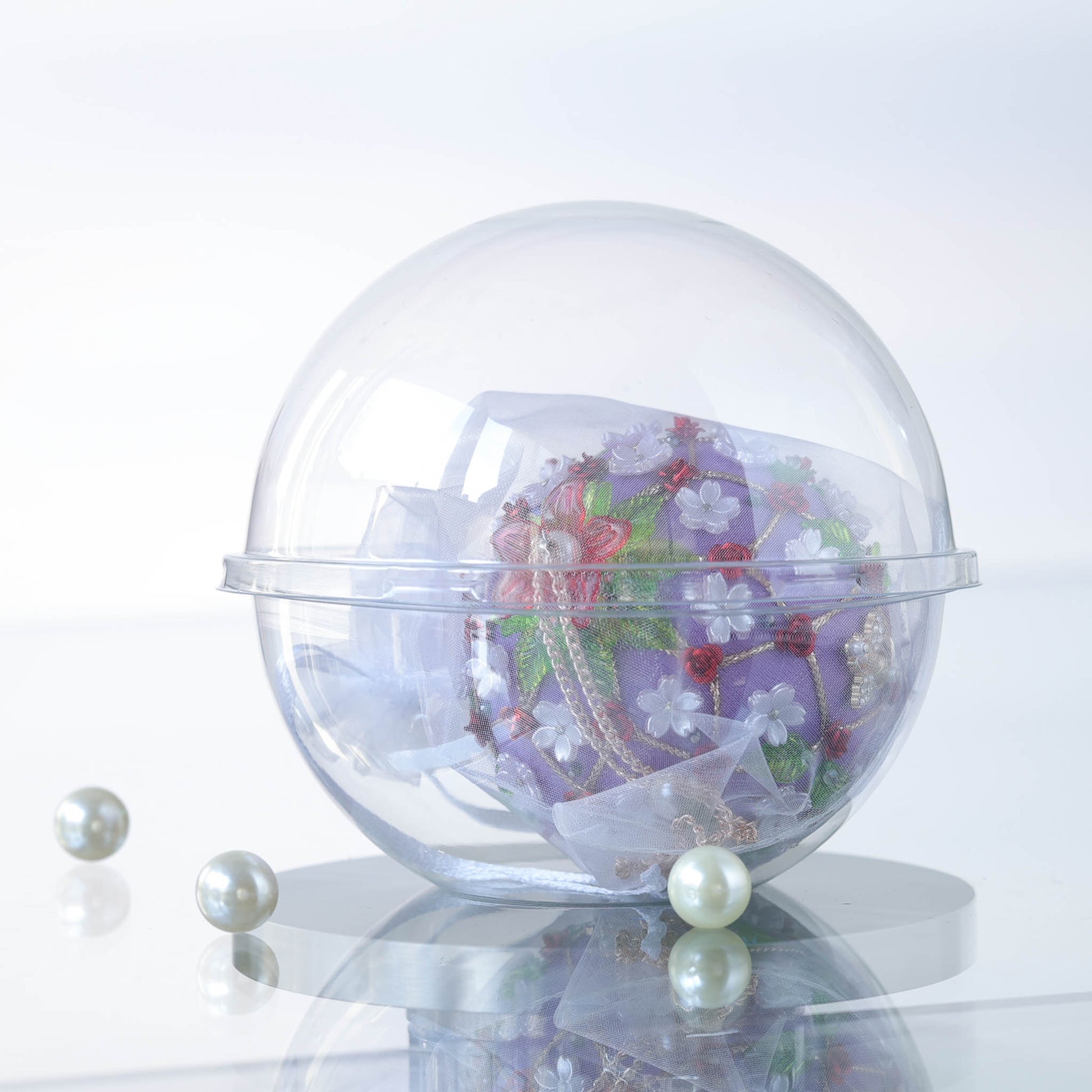 Satin Handmade Ornament packed ready to be shipped wrapped in organza from whim5seasons.