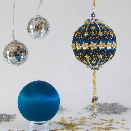 New Year Star Sequin Ornament Kit from Whim5seasons is a 3-4 hour project for an intermediate skill level. (Dark Slate Blue)