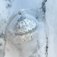 Load image into Gallery viewer, Handmade New Year Star Ornament from Whim5seasonswrapped in organza bag in a clear round storage container.  (White)
