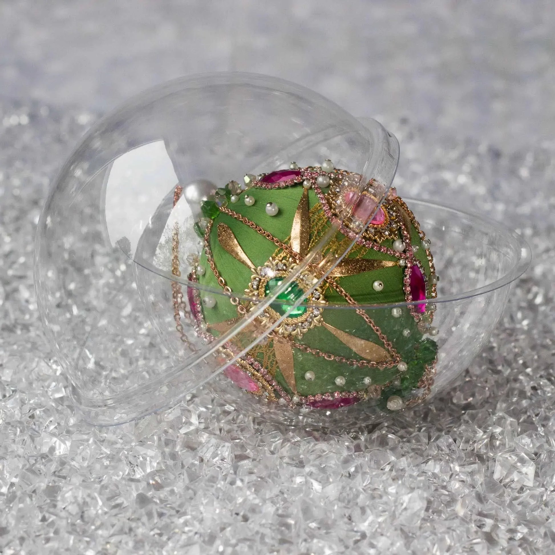 Phoenix Handmade Ornament by Whim5seasons packed in a handy clear plastic container for storing. (Olive)