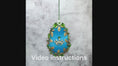 Load and play video in Gallery viewer, Handmade Beaded Easter Holiday Satin Ornament Golden Crown
