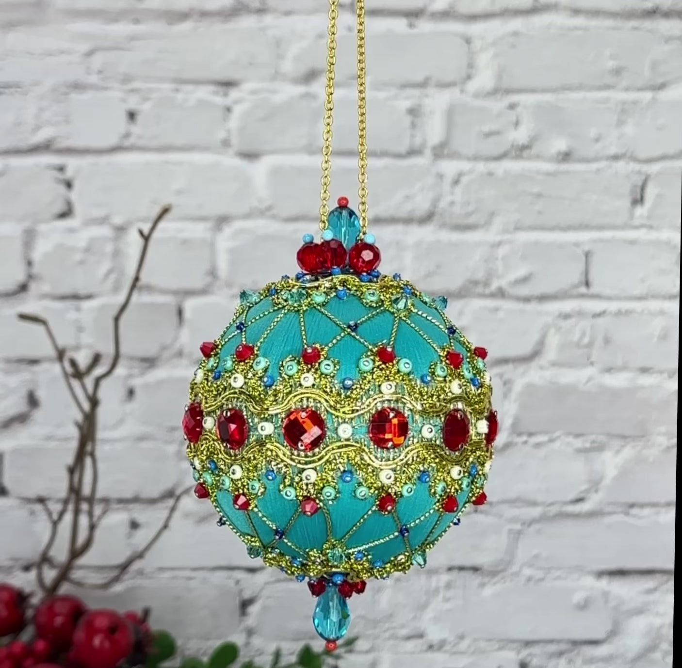 Christmas Sequin Satin Ornament Push Pin Kit for adults DIY Vintage Scheherazade video