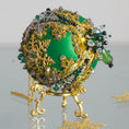 Load image into Gallery viewer, Beaded Sequin Christmas Satin Ornament Push Pin Bottom Detail  DIY Vintage . (Green)
