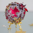 Load image into Gallery viewer, Beaded Sequin Christmas Satin Ornament Push Pin Bottom Detail DIY Vintage  (Red)
Snowflakes
