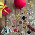 Load image into Gallery viewer, Beaded Sequin Christmas Satin Ornament Push Pin materials DIY Vintage  (Red)
Snowflakes
